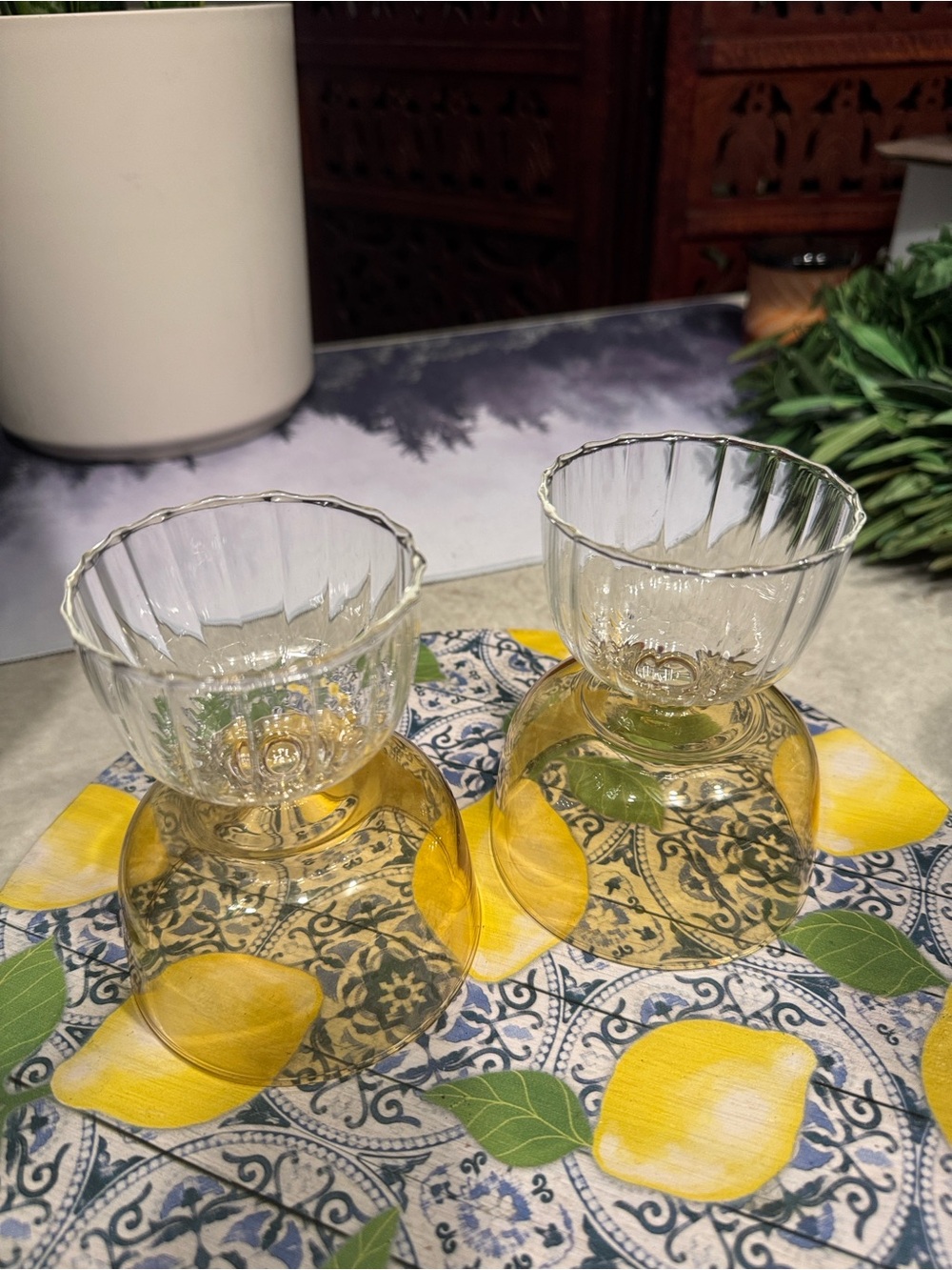 Threshold Amber Gold Cocktail Glasses or Dessertware- Set of 2